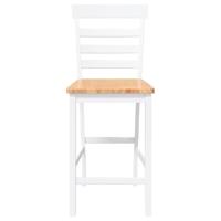 Barkrukken 2 st massief hout rubber wit - thumbnail