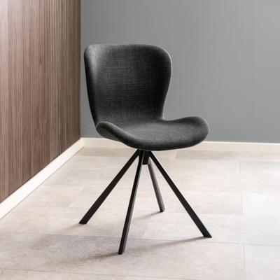 Bendt Draaibare Eetkamerstoel 'Olle' Stof, kleur Donkergrijs Bendt Draaibare Eetkamerstoel 'Olle' Stof, kleur Donkergrijs