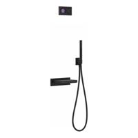 Badkraanset Tres Shower Technology Inbouw Elektrische Thermostaat 2-Weg met Waterval en Korte Handouche Mat Zwart Tres - thumbnail