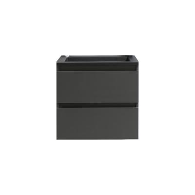 Badkamermeubel BWS Pepper Acryl Wastafel Mat Zwart Met Kraangat 60x55x46 cm Antraciet Badkamermeubel BWS Pepper Acryl Wastafel Mat Zwart Met Kraangat 60x55x46 cm Antraciet