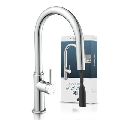 Schutte BLACKPOOL Keukenkraan | Chroom | Met uittrekbare uitloop - 79516 Schutte BLACKPOOL Keukenkraan | Chroom | Met uittrekbare uitloop - 79516