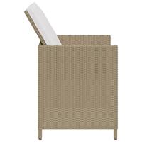 Tuinstoelen 2 st met voetenbanken poly rattan beige - thumbnail