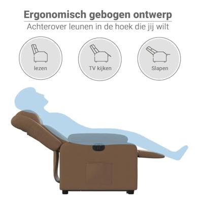 Sta-op-stoel elektrisch verstelbaar stof bruin