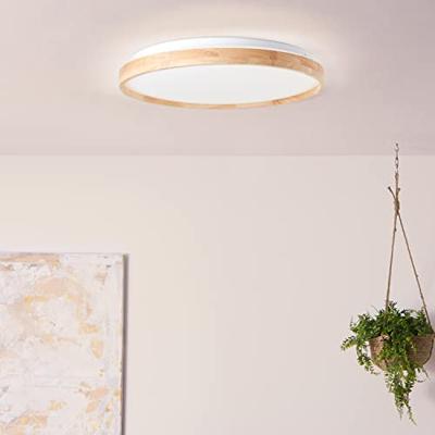 Brilliant PlafondlampAlson Ø 49,5cm wit met hout - G99787/75