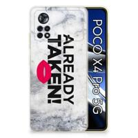 Xiaomi Poco X4 Pro 5G | Siliconen hoesje | met naam Already Taken White - thumbnail