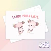 CutieSquad Ansichtkaart - I like you a lotl - thumbnail