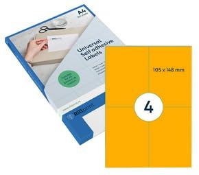 Etiket Rillprint 70x37mm fluorgeel 2400 etiketten