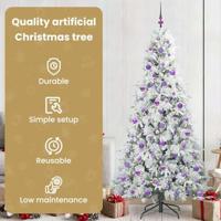 VidaXL Kunstmatige inklapbare kerstboom wit 210 cm pe en pvc - thumbnail