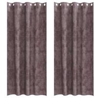 VidaXL Velvet gordijnen met gordijnen 2 pcs bruin 260 x 140 cm fluweel - thumbnail