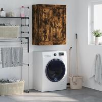 Wandkast 69,5x34x90 cm bewerkt hout gerookt eikenkleurig - thumbnail