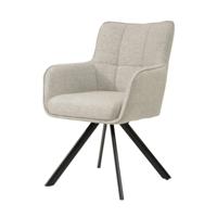 Livingfurn Draaibare Eetkamerstoel 'Tori' kleur Zand - thumbnail