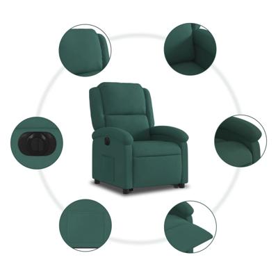 Sta-op-massagestoel elektrisch verstelbaar fluweel donkergroen