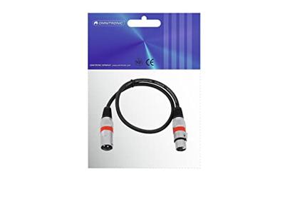 Omnitronic 30220401 XLR Verbindingskabel [1x XLR-stekker 3-polig - 1x XLR-bus 3-polig] 0.50 m Zwart