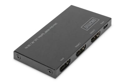 Digitus DS-45322 2 poorten HDMI-splitter LED-weergave, Met metalen behuizing, Ultra HD-geschikt 4096 x 2160 Pixel Zwart