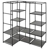 Hoekkledingkast 130x87x169 cm grijs - thumbnail