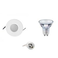 GU10 Inbouwspot Set - Mat Wit - Inbouw Rond - Waterdicht IP65 - Philips - MASTER 927 36D VLE - DimTone Dimbaar - Aigi - 4.9W - Warm Wit 2200K-2700K - Ø82mm - thumbnail