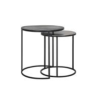 Light & Living Bijzettafel 'Talca' Set van 2 stuks, 40/49cm, kleur Antiek Lood - thumbnail