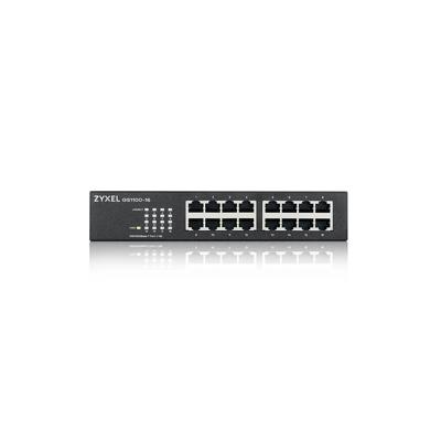 Zyxel GS1100-16 Unmanaged Gigabit Ethernet (10/100/1000) Zwart