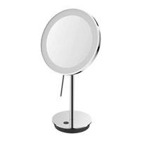ZACK Alona staande cosmeticaspiegel met LED hoogglans RVS - thumbnail