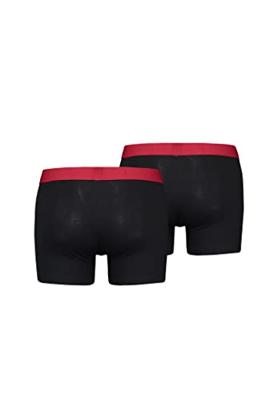 Levi's Boxershorts Solid Basic Organic Cotton 2-pack Black / Red-XXL