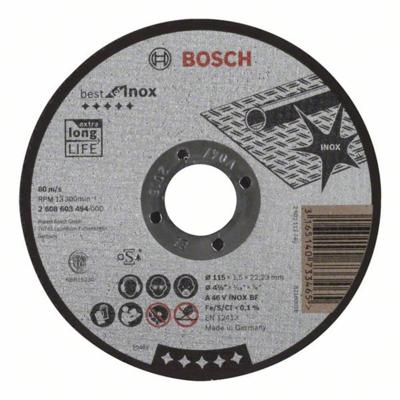 Bosch Accessories 2608603494 2608603494 Doorslijpschijf recht 115 mm 1 stuk(s) Staal Bosch Accessories 2608603494 2608603494 Doorslijpschijf recht 115 mm 1 stuk(s) Staal