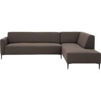 Goossens Bank Key West bruin, stof, 3-zits, modern design met ligelement rechts - thumbnail