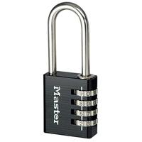 Masterlock Hangslot, 40mm, alu, 4 cijfers, zwart - 7640EURDBLKLH 7640EURDBLKLH - thumbnail