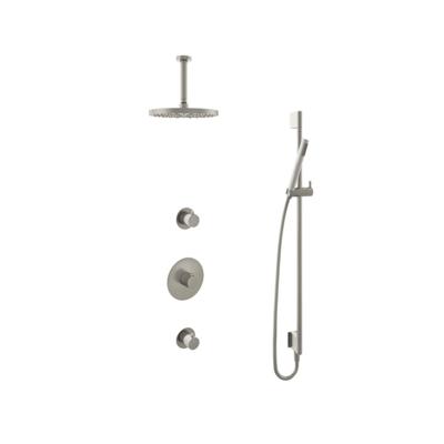 Hotbath Buddy - Inbouw Regendoucheset - 2 Stopkranen - Thermostatisch - Plafondbuis 15 cm - Hoofddouche 250 mm - Staafhanddouche - Glijstang 900 mm - Waterbesparend - V02