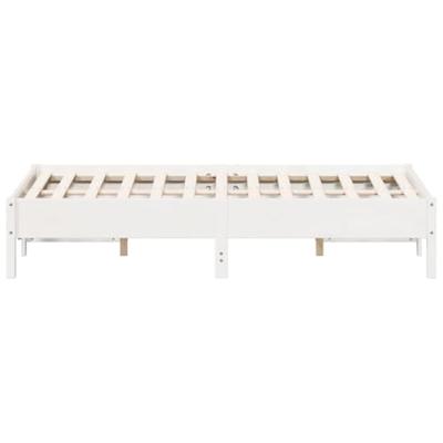 Bedframe massief grenenhout wit 140x190 cm