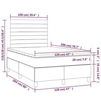 Boxspring met matras en LED fluweel donkergroen 120x200 cm - thumbnail