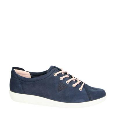 Ecco Soft 2.0 nubuck veterschoenen blauw Ecco Soft 2.0 nubuck veterschoenen blauw
