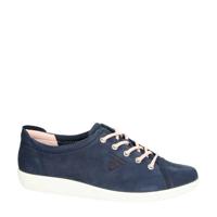 Ecco Soft 2.0 nubuck veterschoenen blauw - thumbnail