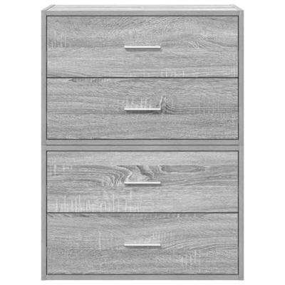 Kasten met 2 lades 2 st 60x31x40 cm bewerkt hout grijs sonoma Kasten met 2 lades 2 st 60x31x40 cm bewerkt hout grijs sonoma