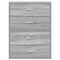 Kasten met 2 lades 2 st 60x31x40 cm bewerkt hout grijs sonoma - thumbnail