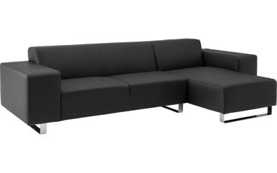 Goossens Excellent Bank Design@home Met Chaise Longue zwart, leer, 2,5-zits, modern design met chaise longue rechts Goossens Excellent Bank Design@home Met Chaise Longue zwart, leer, 2,5-zits, modern design met chaise longue rechts