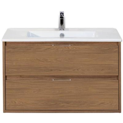 Porto Badmeubelset 90 cm - Honey - Keramische Wastafel Wit Slim