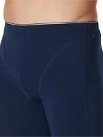 Heren Onderbroek lang 95/5 - Biologisch katoenen lange heren pantalon met sluiting - Zwart en Blauw - thumbnail