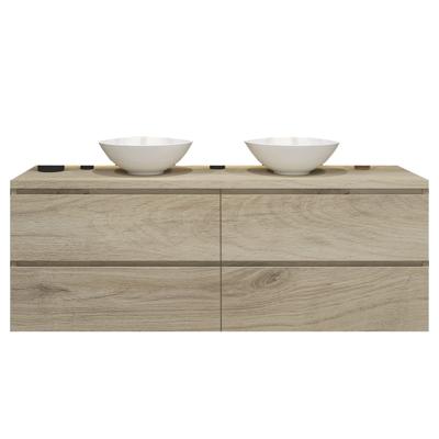 Badkamermeubelset Gliss Zeus 200 cm Licht Grijs Eiken Met Waskom