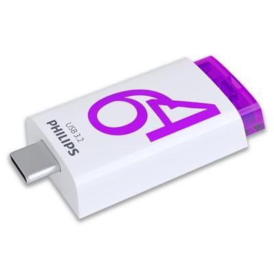 Philips Click USB flash drive 64 GB USB Type-C 3.2 Gen 1 (3.1 Gen 1) Violet, Wit Philips Click USB flash drive 64 GB USB Type-C 3.2 Gen 1 (3.1 Gen 1) Violet, Wit