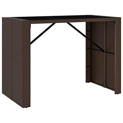 5-delige Tuinbarset met kussens poly rattan bruin