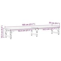 VidaXL Monitor stand zwart eiken 105 x 23 x 15,5 cm bewerkt hout - thumbnail