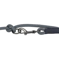TRIXIE V-lijn Soft Rope, 1984101, 2 m/10 mm, zwart/grijs, verstelbare hondenriem voor middelgrote en grote honden, geweven touw, 3-voudig in lengte verstelbaar - thumbnail