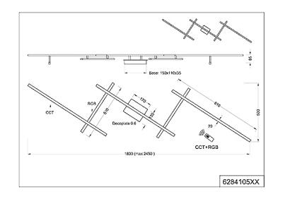Trio PlafonnièreArvin 4-stripe zwart - 628410532