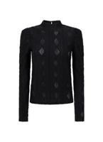 Aaiko Ivona Argyle Pes 133 T-shirt Lange Mouw 000900 Black - thumbnail