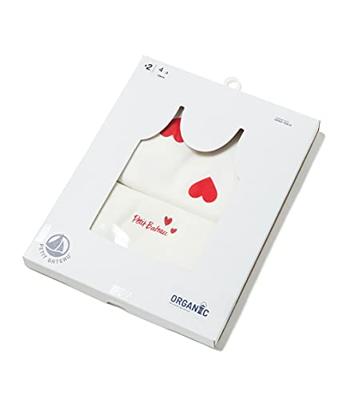 Set van 2 katoenen hartjeshemden voor kleine meisjes - PETIT BATEAU witte hartjes Set van 2 katoenen hartjeshemden voor kleine meisjes - PETIT BATEAU witte hartjes