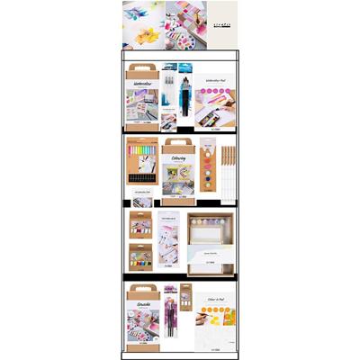 Creativ Company Vloerdisplay, ongemonteerd, category, acrylverf/aquarel, volwassene, h: 1580 mm, l: 600 mm, b: 400 mm, 127 eenh./ 1 stuk