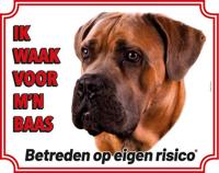 Cane Corso Bruin Waakbord - thumbnail