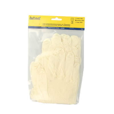 Duoprotect Handschoen latex poedervrij medium 10 Stuks Duoprotect Handschoen latex poedervrij medium 10 Stuks
