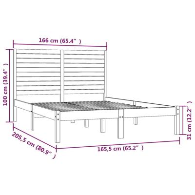 Bedframe massief hout 160x200 cm