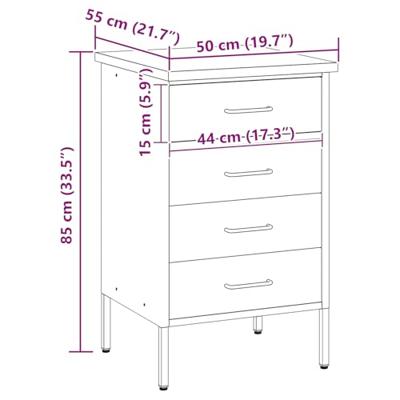 Werkbank met lade met opslag Zwart en Grijs 50 x 55 x 85 cm